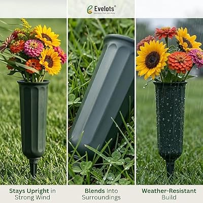 Evelots Cemetery Flower Vases with Sturdy Spikes Outdoor Grave Decor 6-Pack - image 4 of 4