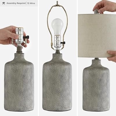 Signature Design by Ashley Linus 24.5" Ceramic Bedside Table Lamp, Black - image 4 of 4