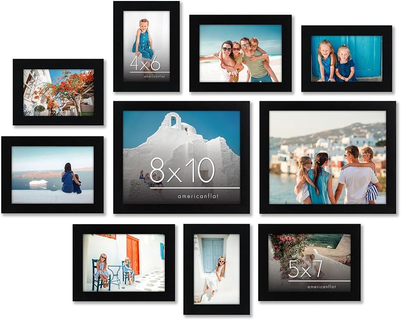 Americanflat Gallery Wall Frame Set of 10 - Black - Wall Art, product photo on a white background