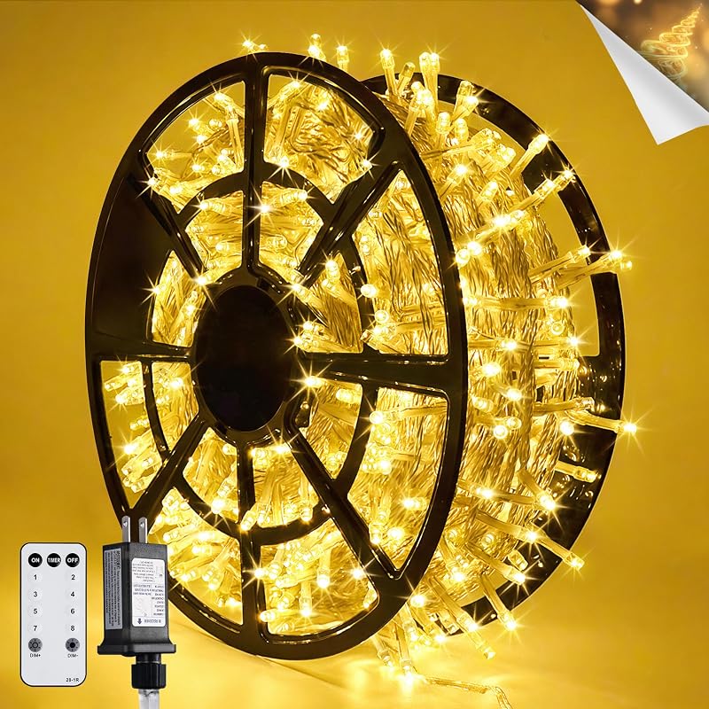 JMEXSUSS 168FT 600 LED Christmas Lights Outdoor Waterproof String Lights - String & Accent Lighting, product photo on a white background