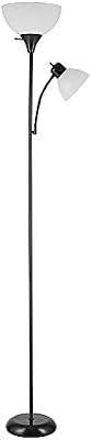 Globe Electric 67135 72" Floor Lamp with Adjustable Reading Light, Bright, Easy-to-Assemble Torchiere for Bedroom, Living Room & Office - Space-Saving Slim Design - image 2 of 4