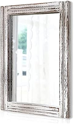 AAZZKANG Wall Mirror Rustic Wood Framed Rectangle Mirrors for Wall 16"x12‘’ - image 2 of 4