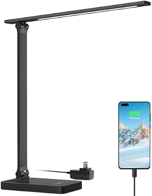 Lepro Desk Lamp with USB Charging Port for Home Office, 650LM 9.5W, Black - image 2 of 4