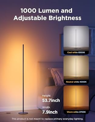 Govee RGBIC Floor Lamp Basic, 1000lm LED Corner Lamp, Black - image 3 of 4