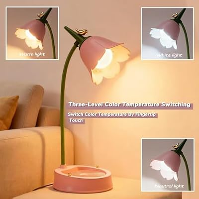 magical JD LED Desk Lamp Cordless Table Light Adjustable Gooseneck Dimmable Touch Rechargeable Battery Eye-Caring Night Light for Kids,Mini Cute Lamp for College Dorm Bedroom Reading - image 3 of 4