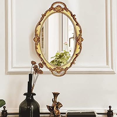 Eaoundm 14.5 x 10 inchs Smallest Oval Antique Mirror (Gold) - image 3 of 4