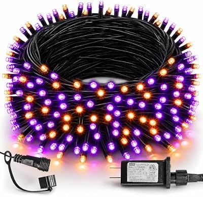 TW SHINE Halloween Lights, 200 LED 66FT Outdoor Halloween Lights Plug in with 8 Modes, Waterproof Light Outdoor, Indoor Decorations for Party Yard Haunted House Decor, Orange and Purple - image 2 of 4