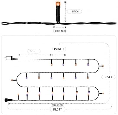TW SHINE Halloween Lights, 200 LED 66FT Outdoor Halloween Lights Plug in with 8 Modes, Waterproof Light Outdoor, Indoor Decorations for Party Yard Haunted House Decor, Orange and Purple - image 4 of 4