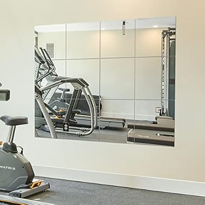 Home Gym Mirror Tiles, 12" x 12" x 12PCS Wall Mirror Tiles Frameless Glass - image 2 of 4