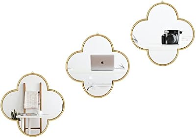 DECANIT Gold Clover Wall Mirrors, 9.9 x 9.9 Inches, Set of 3 - image 2 of 4