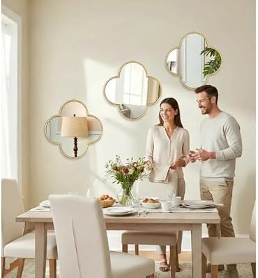 DECANIT Gold Clover Wall Mirrors, 9.9 x 9.9 Inches, Set of 3 - image 4 of 4
