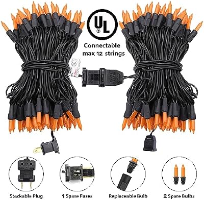 Toodour Orange Halloween Lights, 12.5ft 50 Count Incandescent String Lights - image 3 of 4