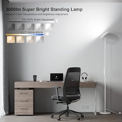 SUNMORY Floor Lamps for Living Room,LED Standing Lamp with Remote Control - image 3 of 4