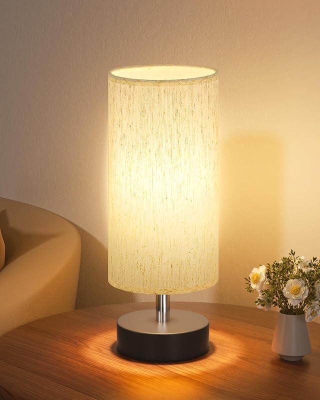 PartageiZ Small Table Lamp for Bedroom - Bedside Lamps for Night Stands - Table Lamps, product photo on a white background