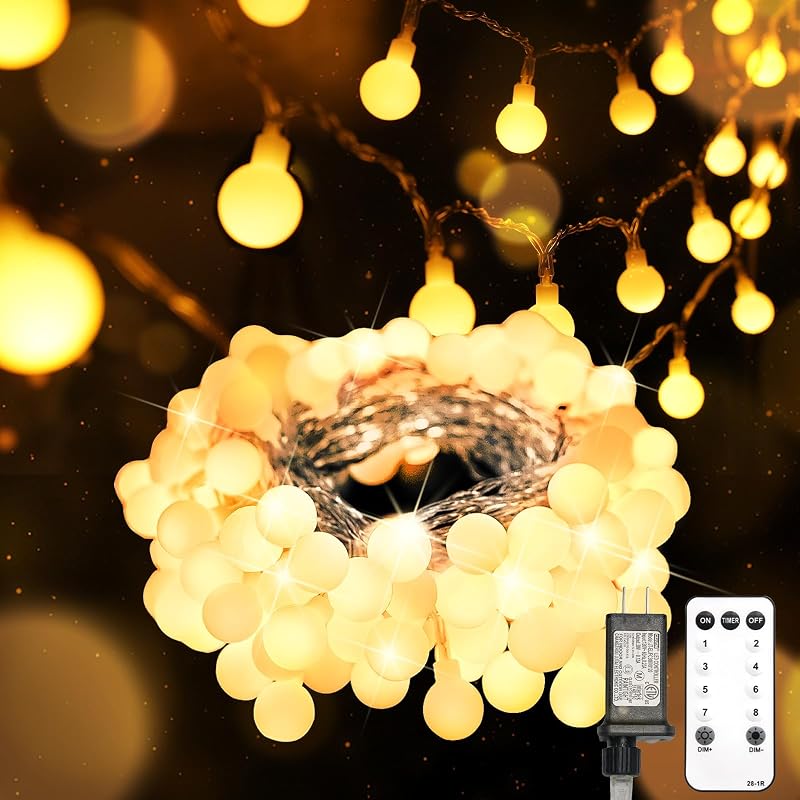 suddus 43FT Connectable Globe String Lights Plug in Remote Warm White - image 1 of 4