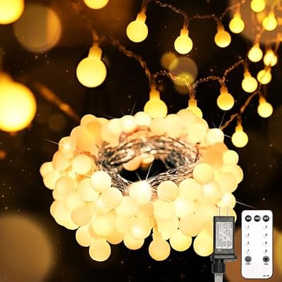 suddus 43FT Connectable Globe String Lights Plug in Remote Warm White - image 2 of 4