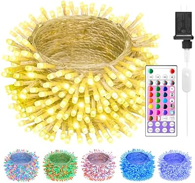 Minetom Color Changing String Lights,22 Colors 100 LED 33FT Outdoor Indoor Waterproof with Remote, Twinkle Christmas Lights, Plug in Fairy Lights for Halloween Easter Valentine's Xmas Party Decor - image 2 of 4