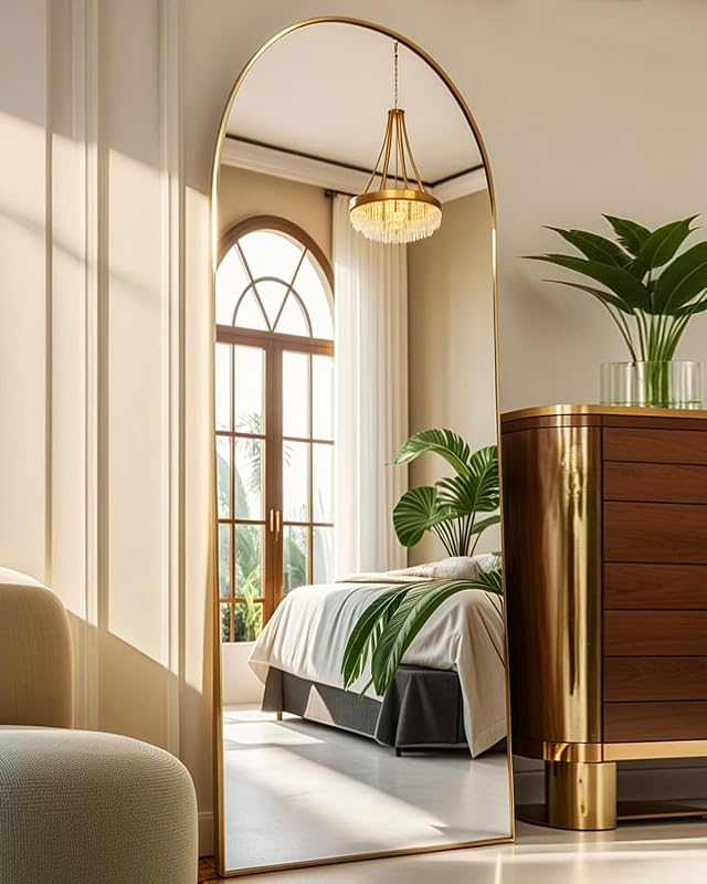 NEARBYSD 58"x18" Arched Full Length Mirror, Gold - image 1 of 4