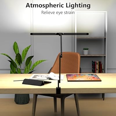 3000 Lumen Ultra Bright Architect Desk Lamp with Clamp, 36W Tall Overhead Led Desk Light for Home Office, 47Inch Long Dimmable Computer Monitor Light Bar with Remote for Table Desktop Drafting - image 4 of 4