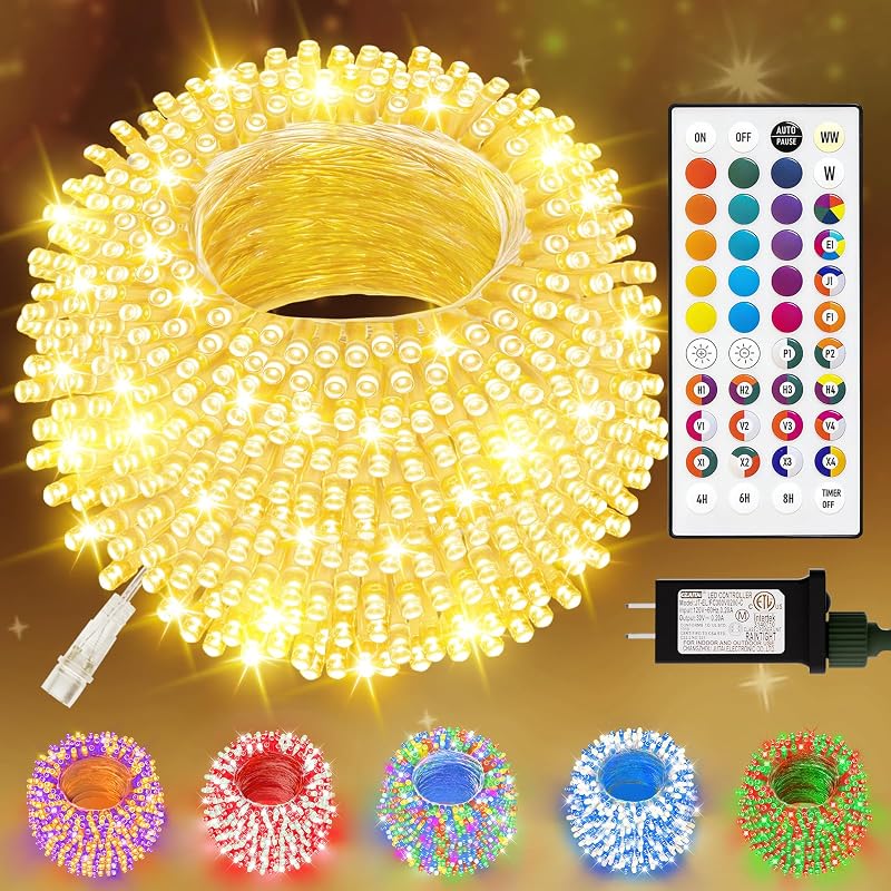 LitHome Color Changing Christmas String Lights Connectable, 66Ft 200 LED - image 1 of 4