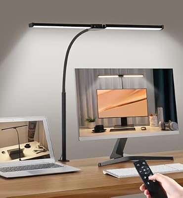 Motumen Led Desk Lamp for Home Office, Eye-Care Desk Light Clamp, Black - image 2 of 4