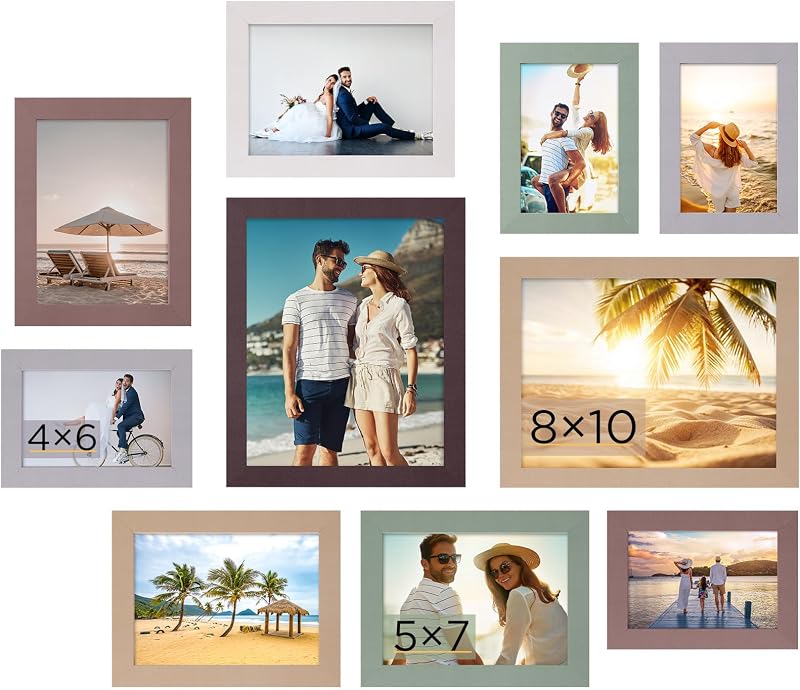 Funtopia 10 Pack Picture Frames Set, Picture Frames Collage Home Wall Decor - image 1 of 4