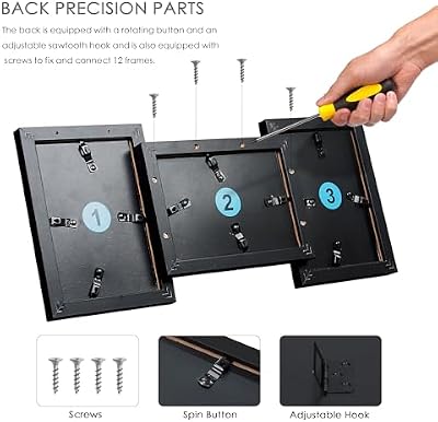 DUENPY 4x6 Collage Frame 12 Pack Glass Assembly Required Black - image 4 of 4