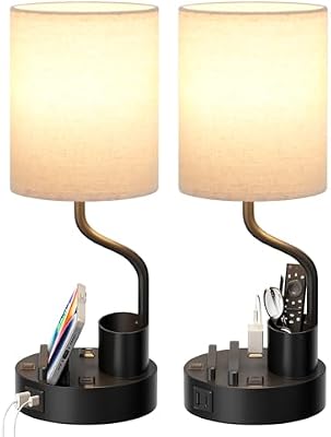Fenmzee Bedside Lamps for Bedroom Set of 2 - Table Desk Lamp for Nightstand - image 2 of 4