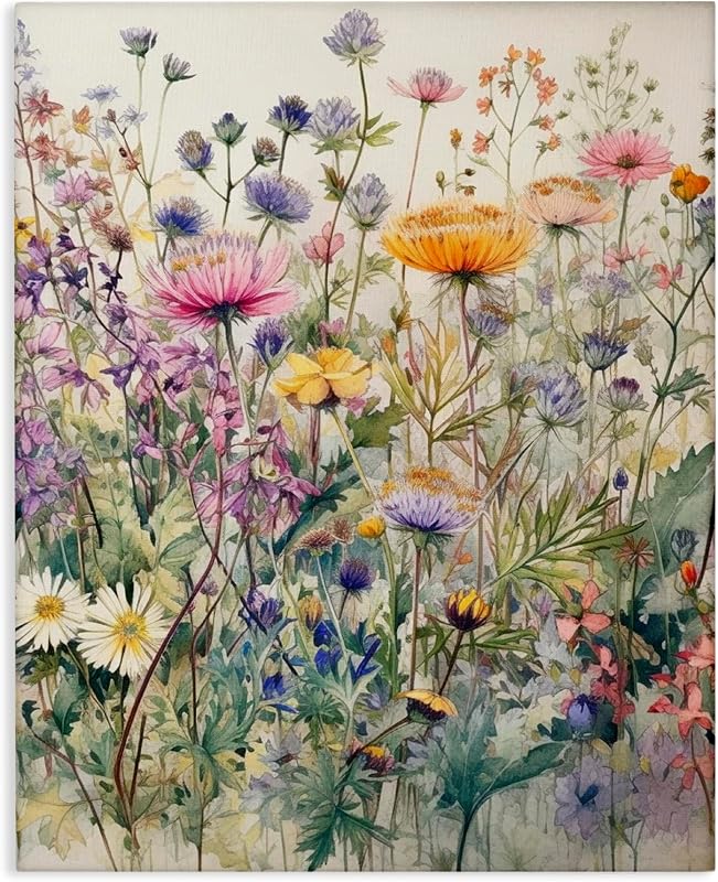 Mixed Wild Flowers Botanical, 24 x 30 Inch Canvas Wall Art - image 1 of 4
