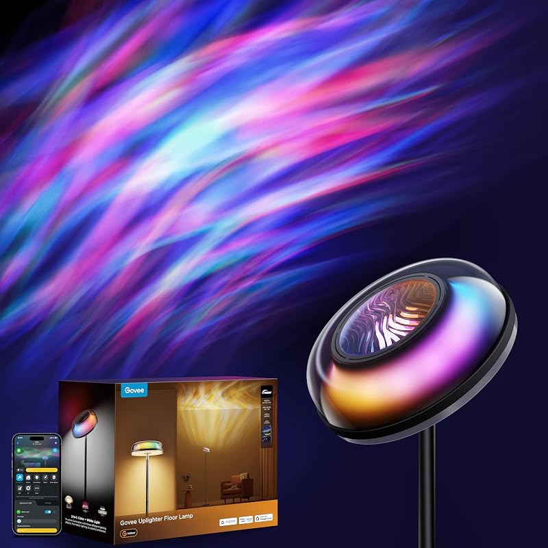 Govee Uplighter Floor Lamp for Living Room, RGBIC Ripple Projector - image 1 of 4