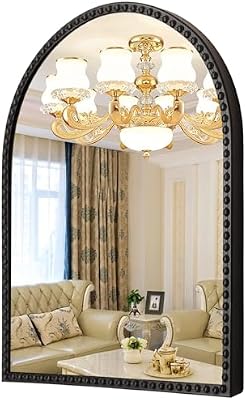 Large Arch Wall Mirror, Arched Mirror for Bathroom, Vintage Metal Beaded Frame Decor Mirrors for Bedroom Accent Living Room Vanity Entryway - image 3 of 4
