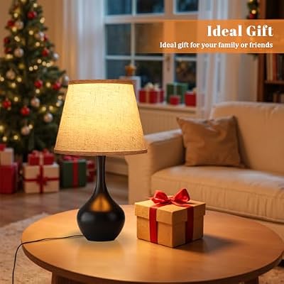 16.1" Touch Table Lamp for Nightstand, 3 Way Dimmable Small Bedroom Lamp - image 4 of 4
