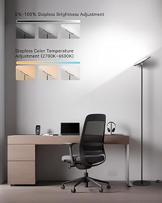 JOOFO LED Floor Lamp for Living Room, Torchiere Lamp with Compact Remote - image 3 of 4