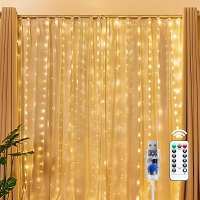 Brightown 300 LED Fairy Curtain Lights, 9.8ft x 9.8ft Curtain String Lights - image 2 of 4
