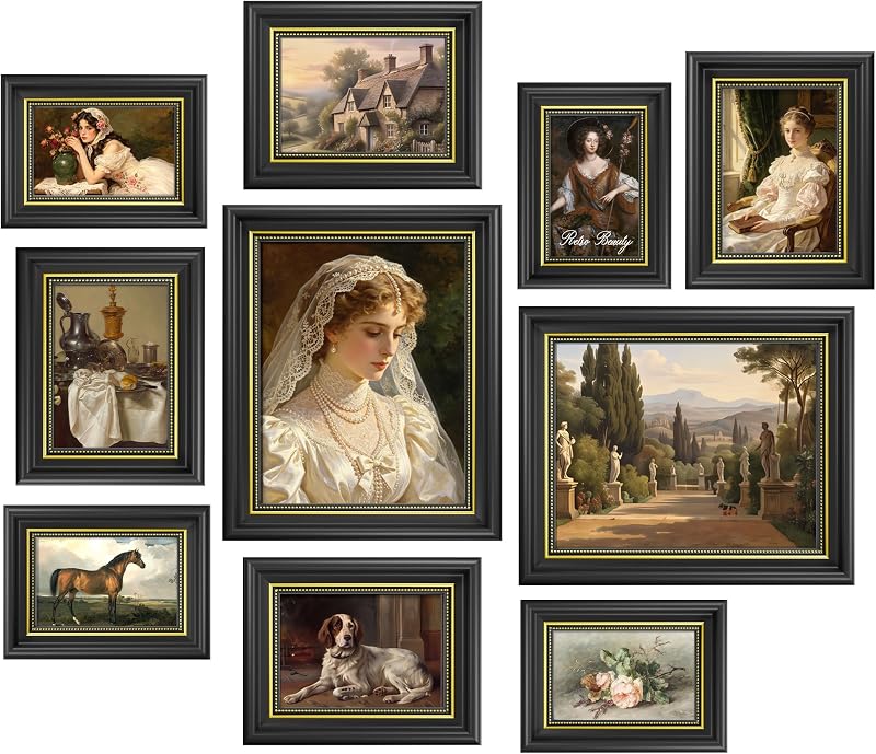 DUENPY Vintage 10 Pack Multi Size Gallery Frame Black - image 1 of 4