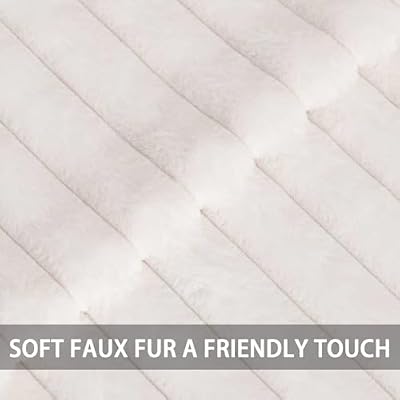 Pack of 2 Faux Fur Christmas Throw Pillow Covers 18x18 Inch, Cream White - image 4 of 4