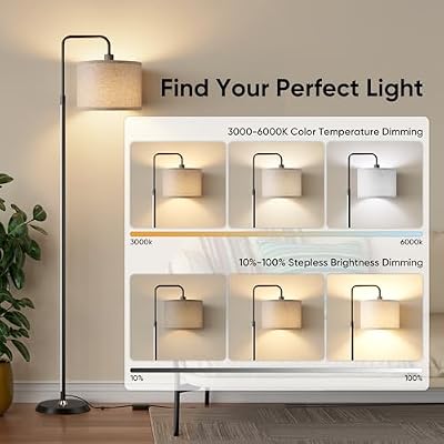 PARTPHONER Smart LED Floor Lamp with APP Control & RGB Colors - 69'' Dimmable Standing Lamp for Living Room Bedroom,12W Bulb Included Timer - image 3 of 4