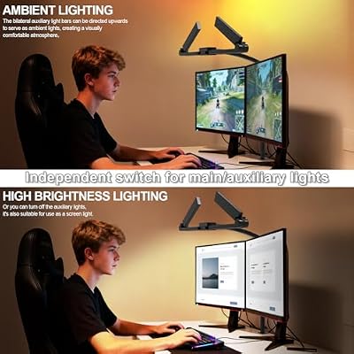 24W Bright Led Desk Lamp with Remote, 1500LM Architect Desk Light for Home Office with 4 Adjustable Light Bars & Clamp, Gooseneck Tall Drafting Table Lighting for Computer Monitor Hobby Puzzle - image 3 of 4