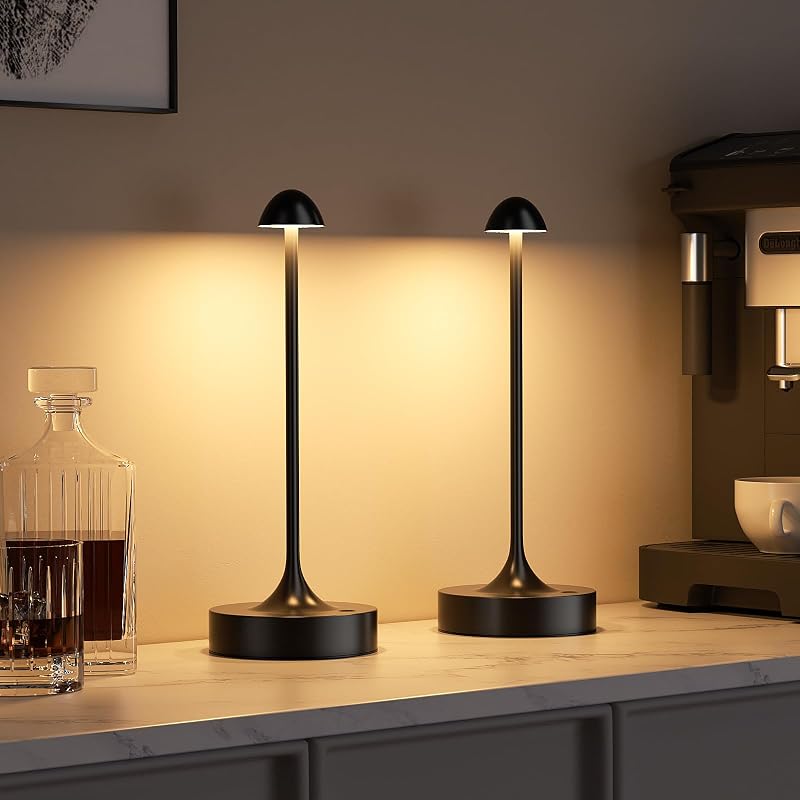 Cordless Rechargeable Table Lamp, Battery Operated Desk Lamp, Black, 2 Pack - image 1 of 4