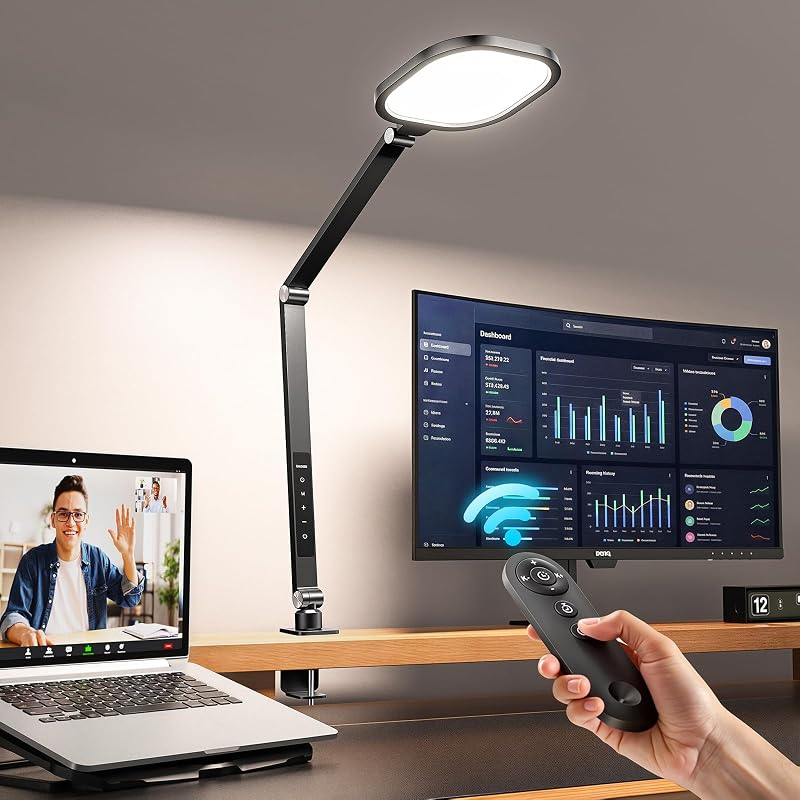 LitONES Remote LED Desk Lamp with Clamp, 2000LM, 30 Modes, Metal Arm - image 1 of 4