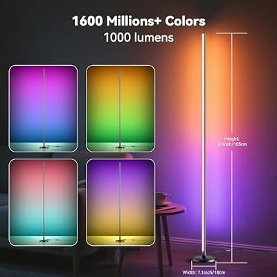 RGB LED Corner Floor Lamp, Music Sync, App Remote, Ambient Lighting - image 4 of 4