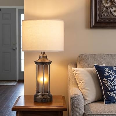 Seealle 24" Farmhouse Table Lamps for Living Room, Bedside Lamps Set of 2 - image 4 of 4