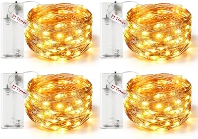 litogo 4 Pack Fairy Lights Battery Operated with Timer, 10FT String Lights - image 2 of 4