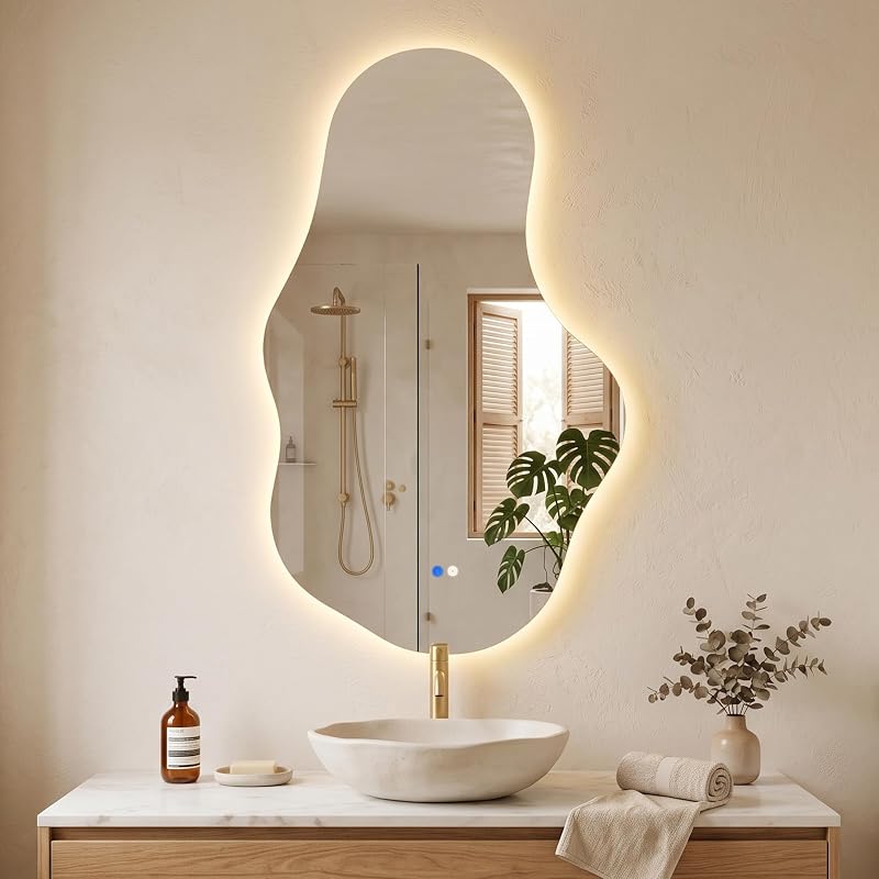 Irregular LED Bathroom Mirror, Backlit Vanity Mirror with Lights - image 1 of 4